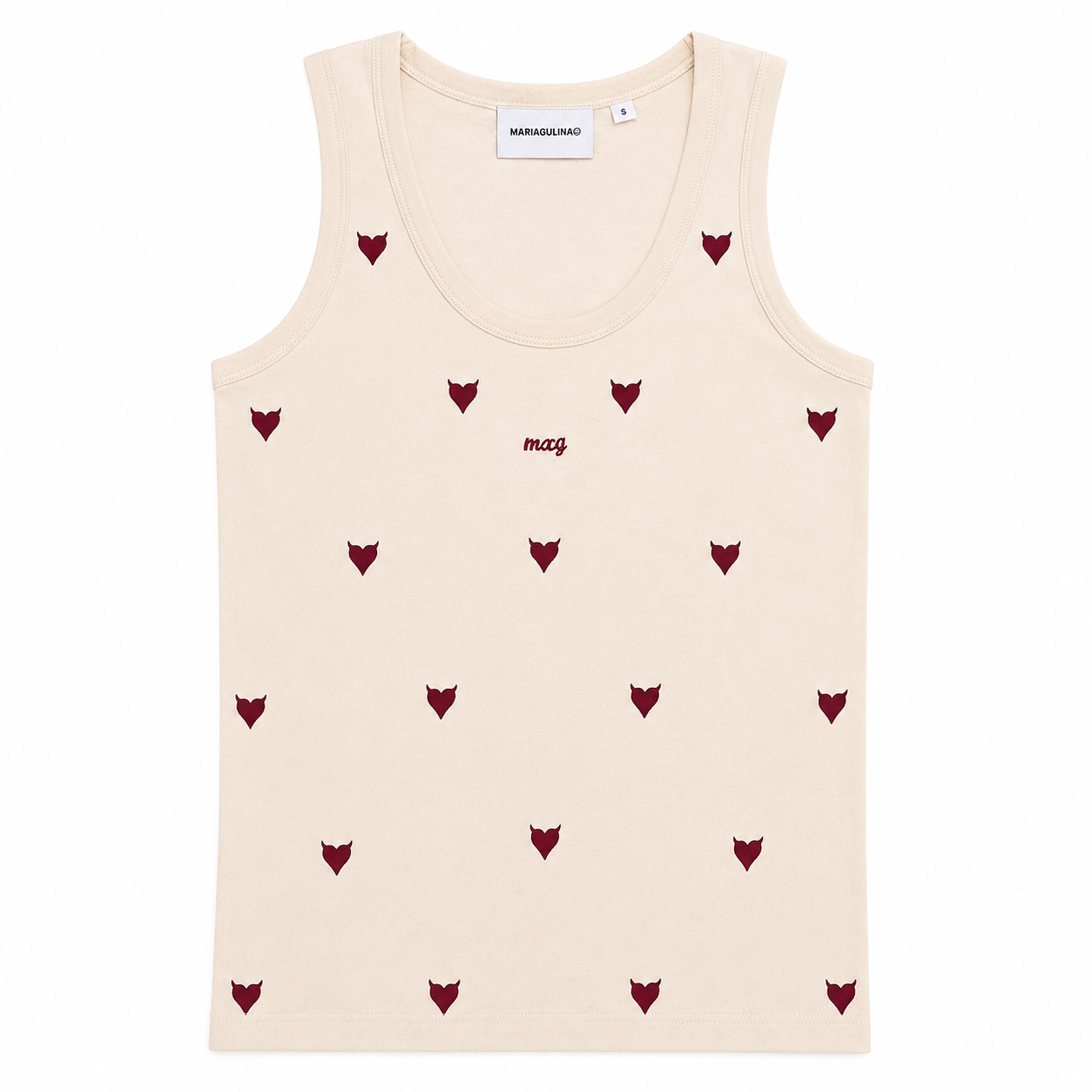 monogram vest - cream