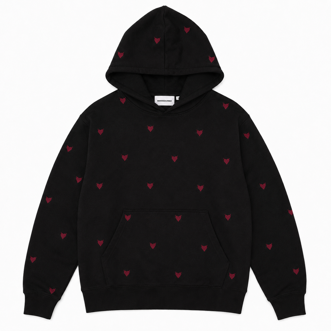 monogram hoodie - black