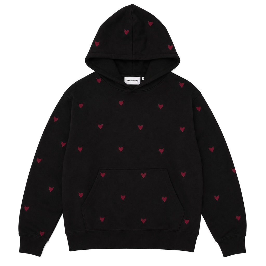 monogram hoodie - black