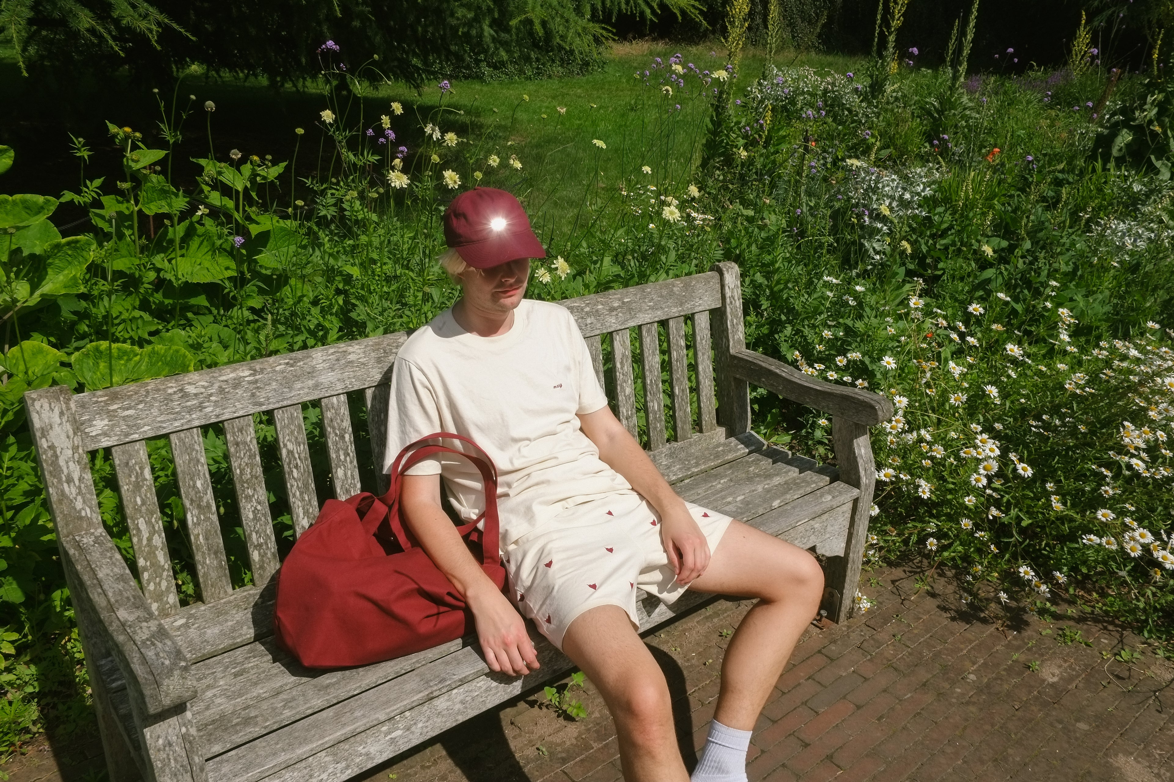 monogram shorts - cream