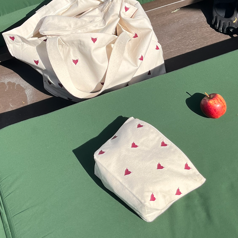 monogram pouch - cream