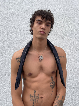SATIN SCARF - BLACK